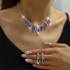 Horse Eye Water Drop Necklace Earrings Two-Piece Set Bridal Wedding Festive Jewelry Set Versatile Fashion Necklace Women
