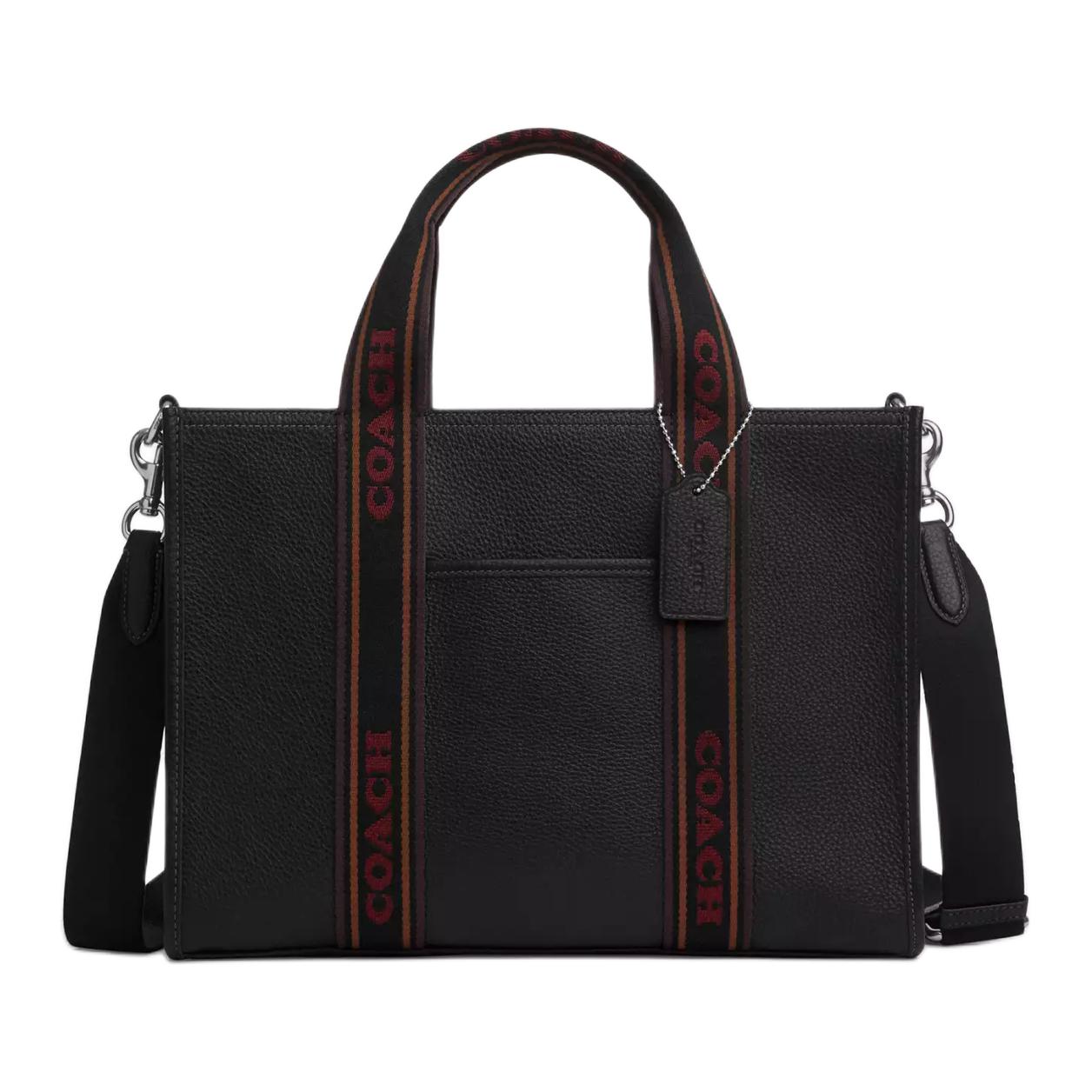 

Coach Smith 35 Logo Refined Pebble Leather Tote Bag Women tote Silver Black Multicolor CU997-SVA47 Basic Set (Bag+Dust Bag)