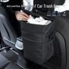 Multi-functional Car Trash Can with Lid and Seat Back Storage