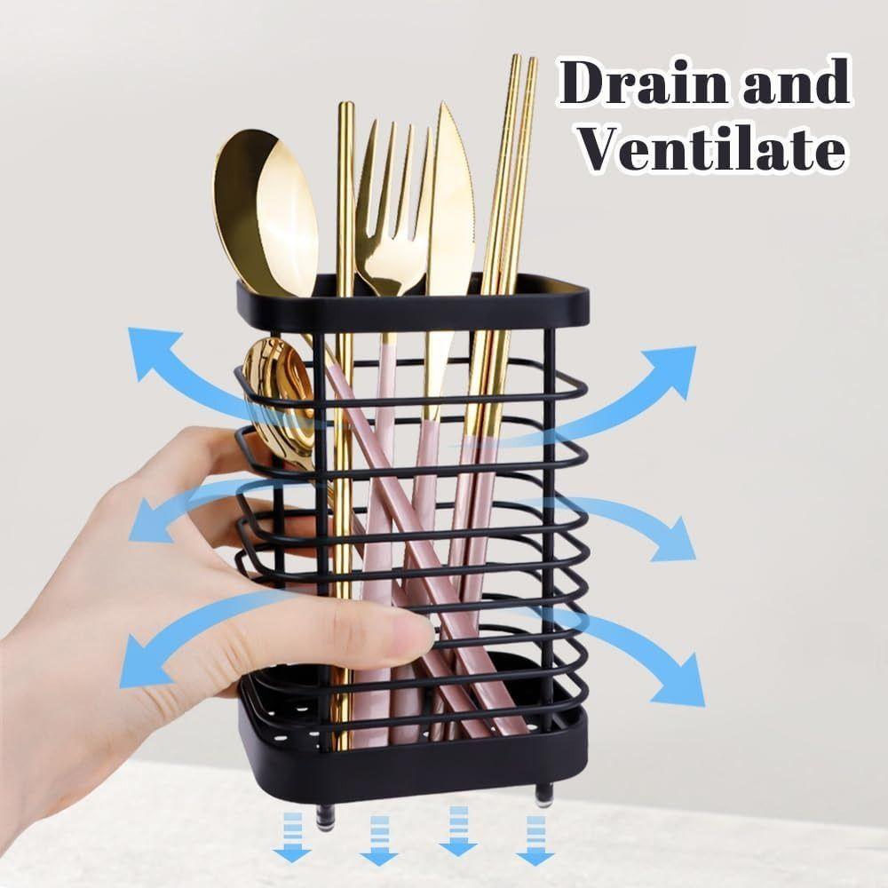 Stainless Steel Utensil Storage Organizer Rust-proof Chopstick Drying Racks  Flatware