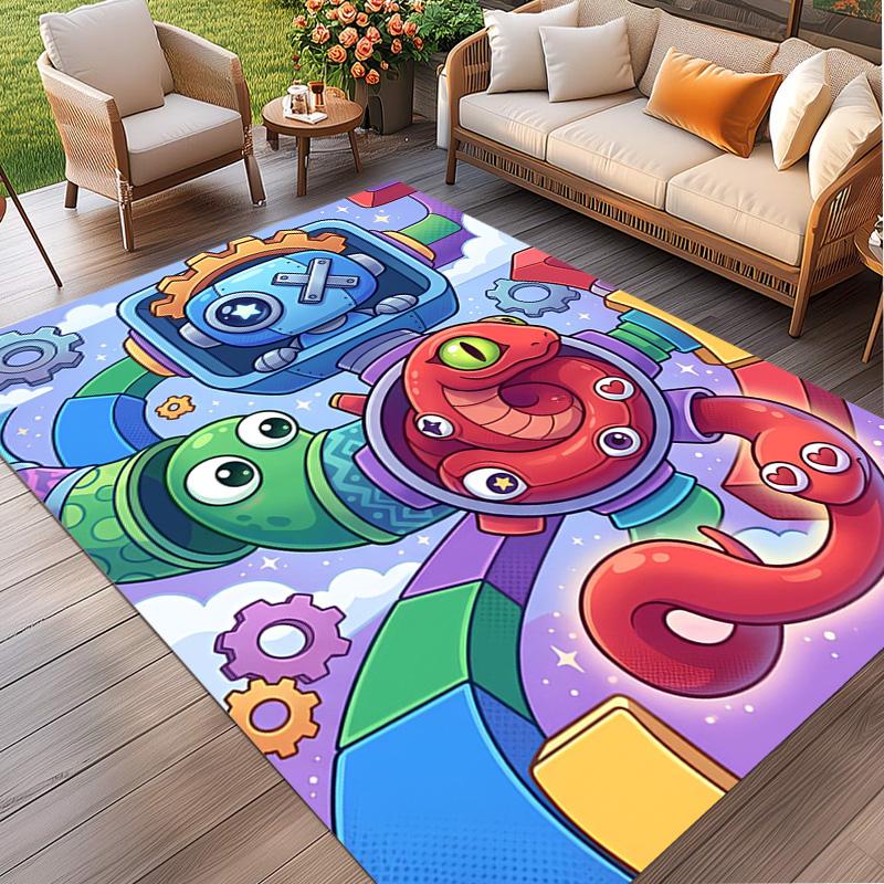 Game Rainbow Friends Print Rug, Washable Floor Carpet, For Entryway Dorm Laundry Room Office Study, Home Decor Birthday Christmas Gift