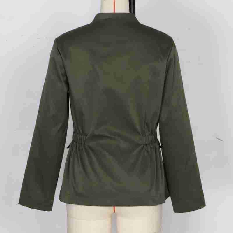 Women's European & American Spring/Fall Lapel Button Slim Fit Long Sleeve Jacket