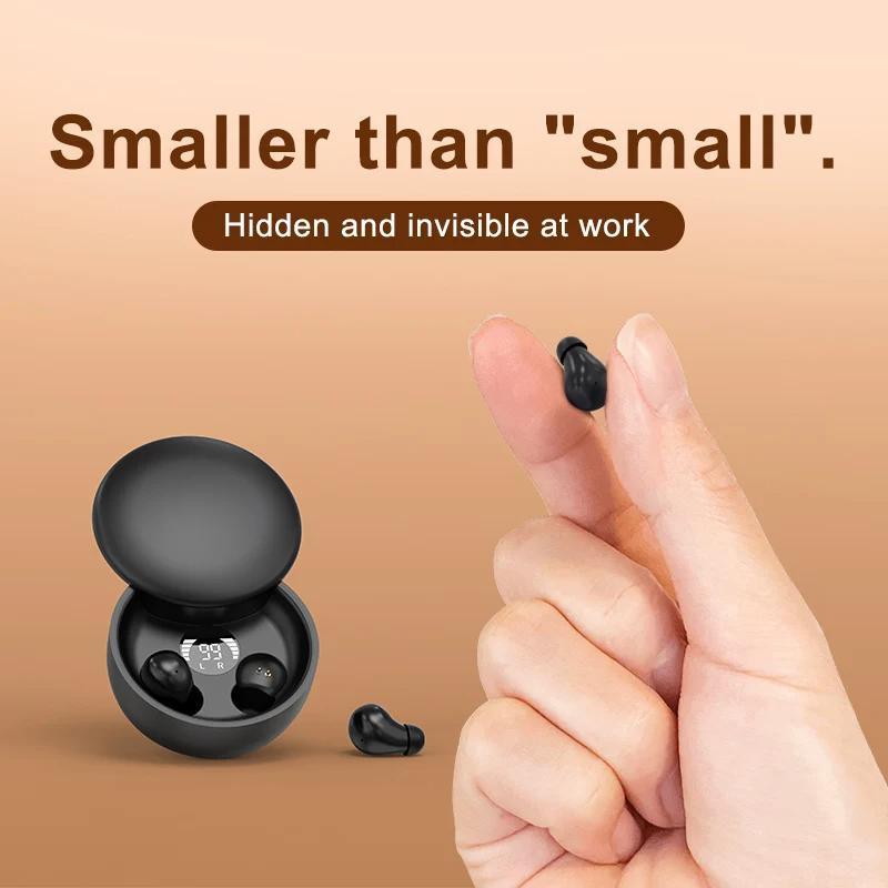 2024 Ultra Mini Invisible Sleep Wireless Earphone Small Earbuds Noise Cancelling Hidden Sport Game Headphones HD HIFI Bass Sound Headset Sliding