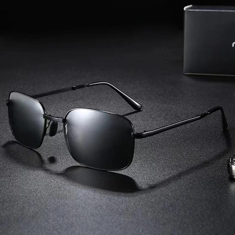 New  High-quality Fashion Foldable Polarized Sunglasses Men Women Vintage Portable Folding Metal Frame Sun Glasses UV400