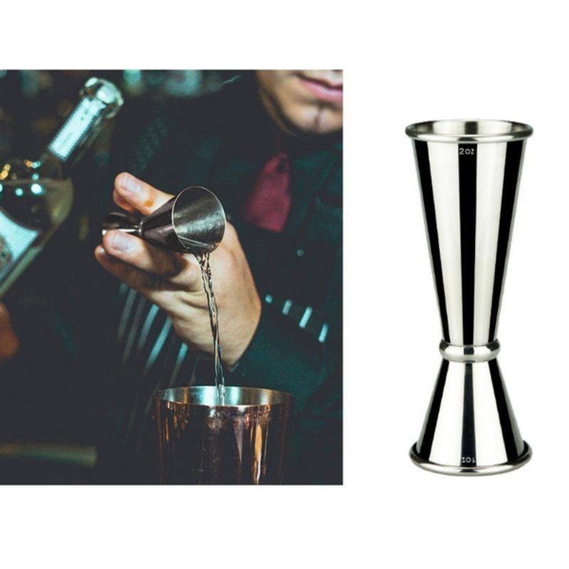 1 Stück Doppel-Cocktail-Jigger Japanisches Design Edelstahl Cocktailbar-Jigger 1oz/2oz Messbecher für Zuhause Party Club Bar Zubehör