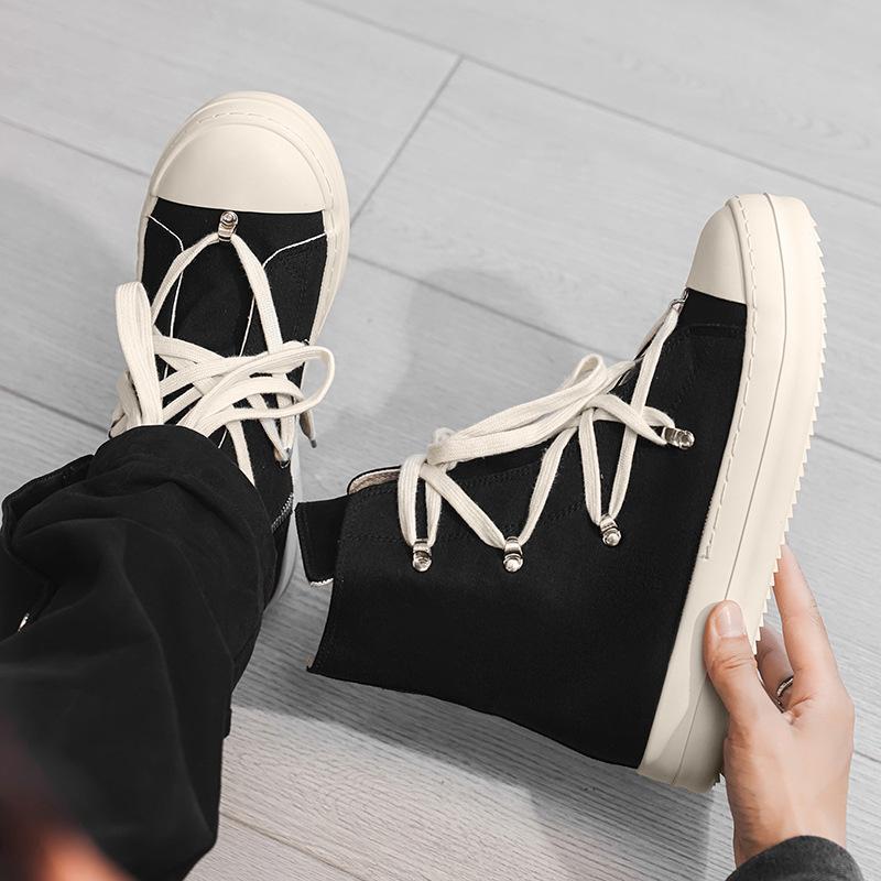 New men's platform heightening men's shoes casual high-top canvas shoes niche high street board shoes men X