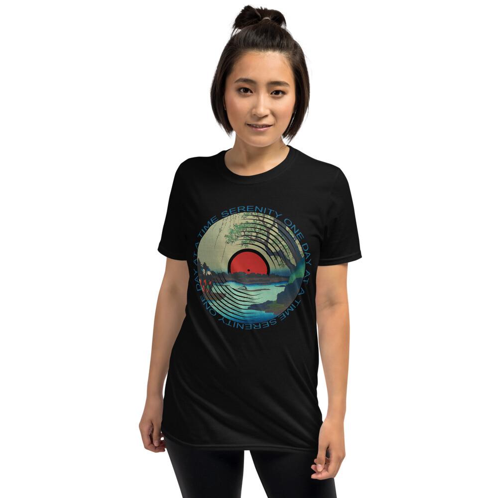 

Sobriety Serenity One Day At A Time AA Sober TShirt River Unisex T-Shirt XXXXL