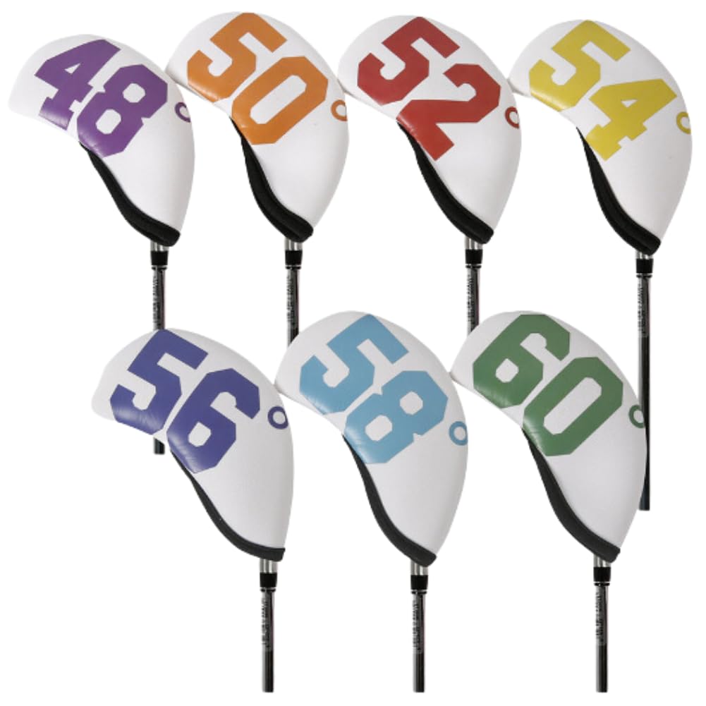 Sand Wedge Cover Colorful Urethane Prevention Stretch No. 48 No. 50 No. 52 No. 54 No. 56 No. 58 No. 60 (White)