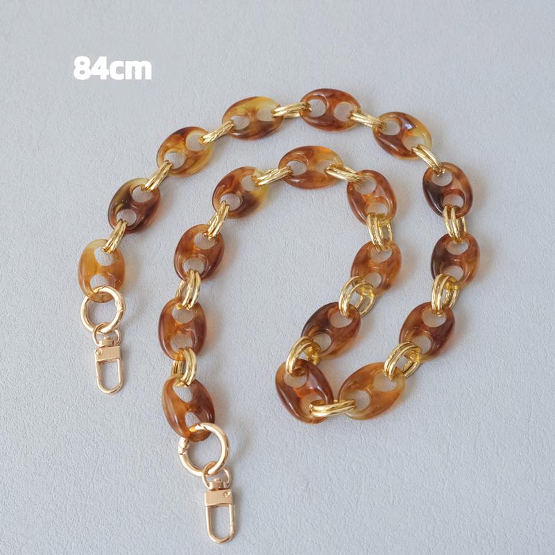 New Fashion Woman Bag Accessory Parts Leopard Candy Red Blue Acrylic Resin Metal Chain Strap Women Shoulder Crossbody Long Chain