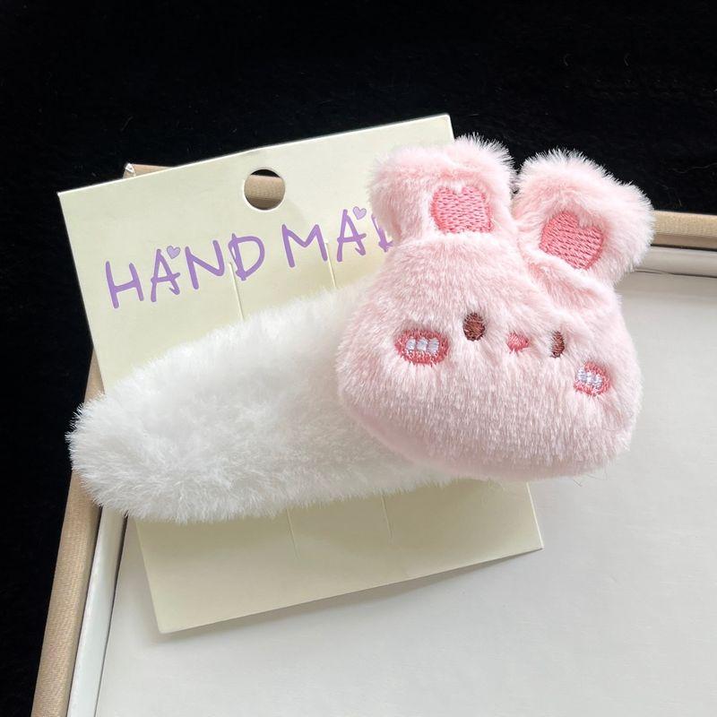 1pc Plush cartoon little bear bunny big BB clip cute autumn and winter sweet edge clip furry hair accessory hair