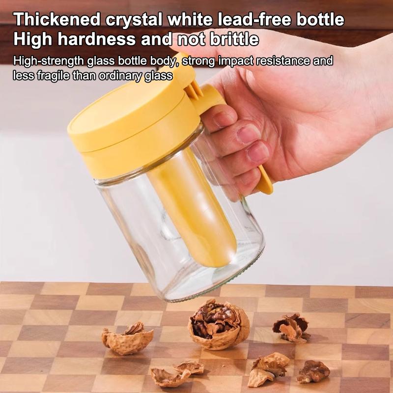 Food Grade Glass Spice Jar With Airtight Lid And Attached Spoon Perfect For Kitchen Cooking Baking Seasoning Storage