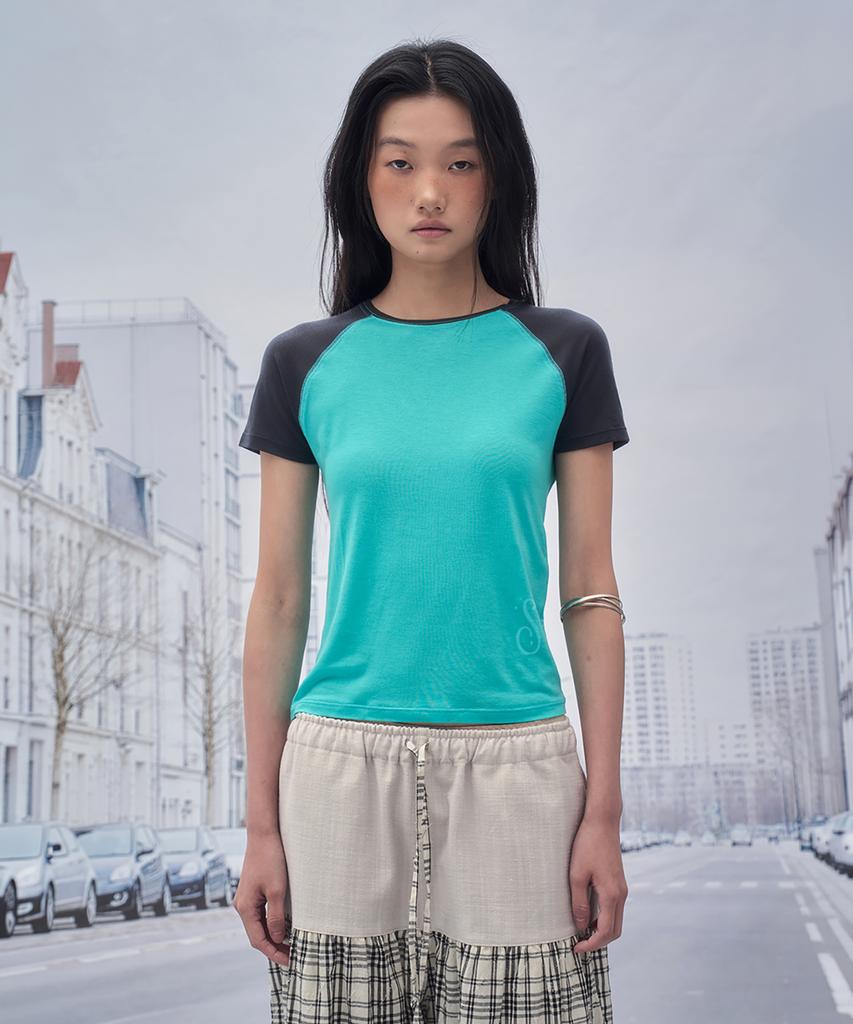 SOMSOC Bonnie Raglan Back Cut-Out T-Shirt_Jade