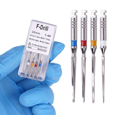 4 Pezzi Frese Dentali Fibra Palo Acciaio Inossidabile Endodontici Canalari Radicolari Lima Ricambi Odontoiatria Strumento da Laboratorio