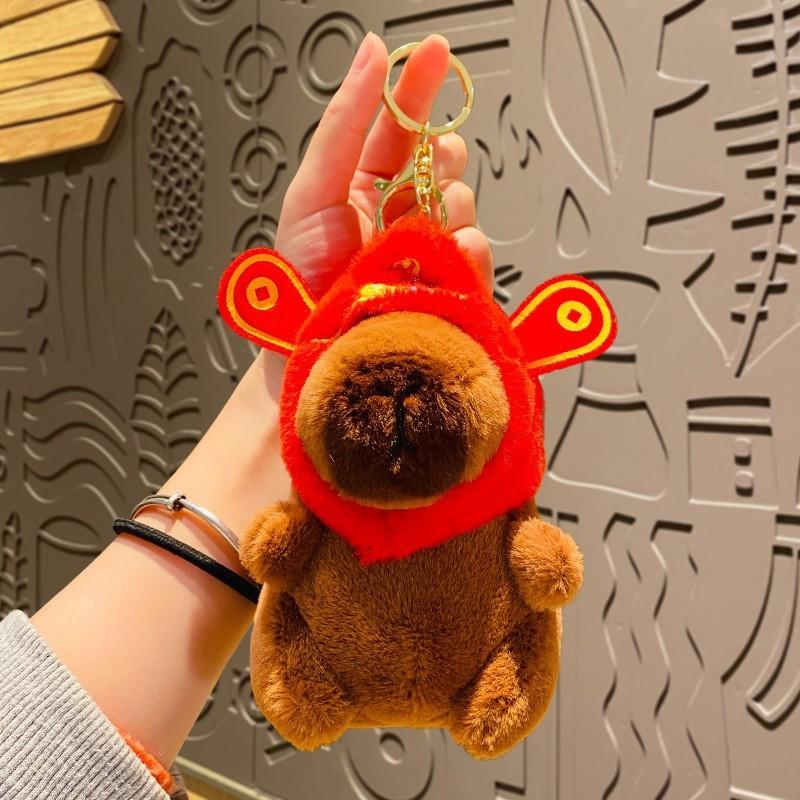 Adorable Plush Capybara Keychain Cute Cartoon Couple Car Key Accessory Gift