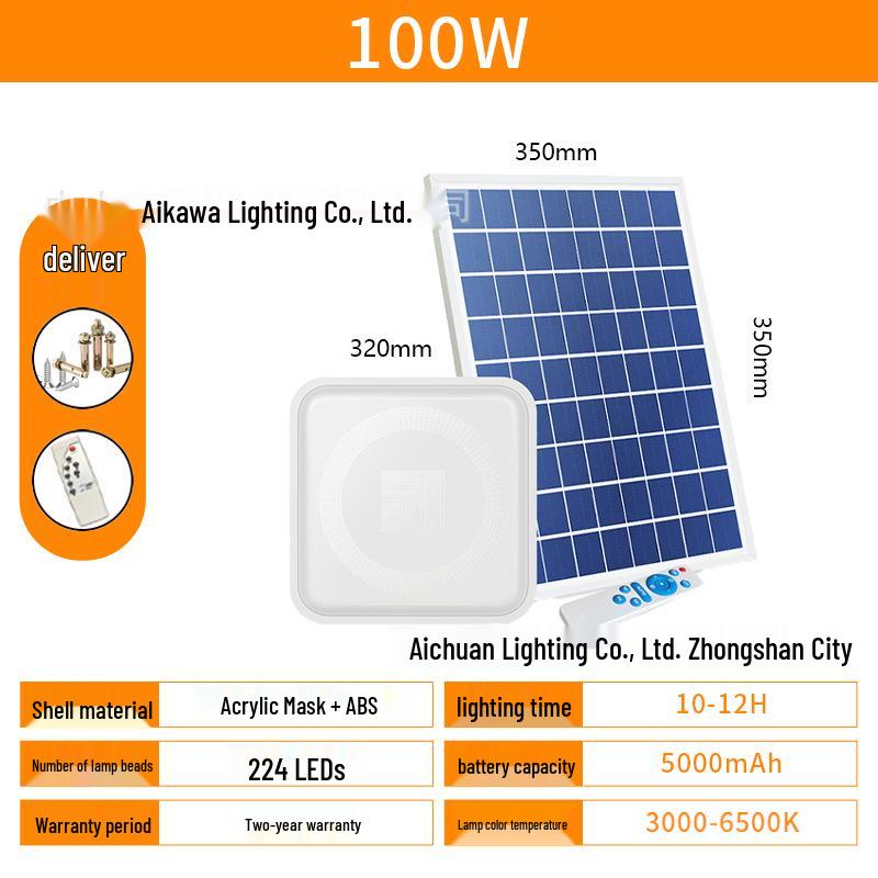 Super Bright LED Solar Ceiling Light for Outdoor Courtyard - Waterproof with Motion Sensor