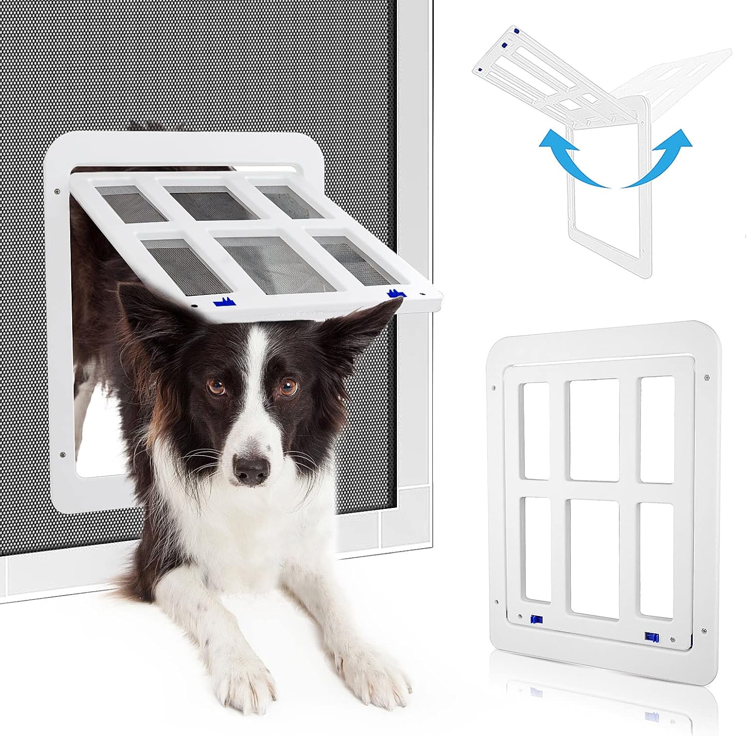 

ATUBAN Dog Door for Sliding Door,Lockable Dog Screen Door with Magnetic Closure Easy Install Pet Door for Dogs Cats,11 x13 White 17.3X14.3in белый