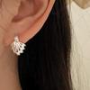 925 Silver Bold Pearl Double-Sided Volume One-Touch Earrings