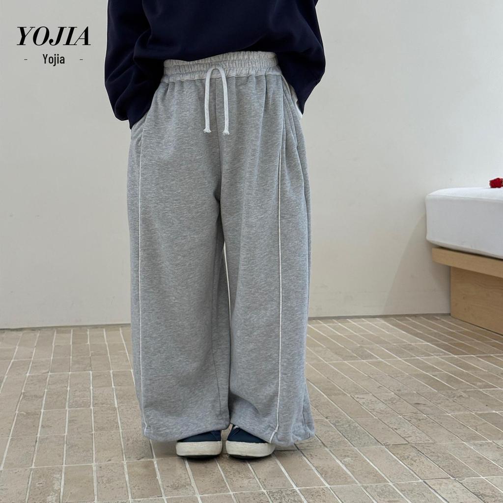 YOJIA Girls' Stylish Loose Straight-Leg Sweatpants for Spring and Autumn 2026