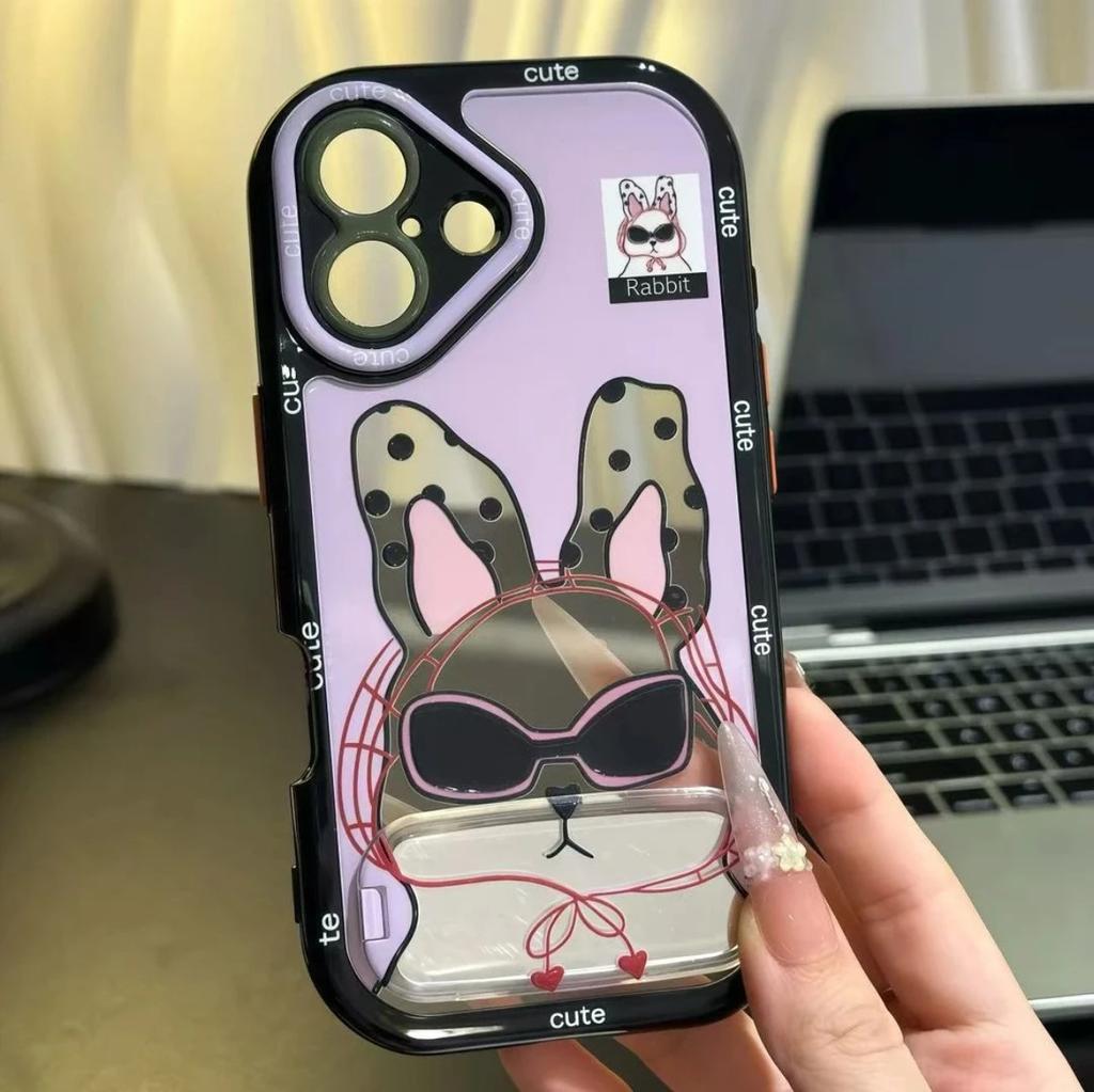 Hollow rabbit puppy suitable for Apple 17 mobile phone case iPhone16Pro/Xiaomi/oppo anti-drop all-inclusive case