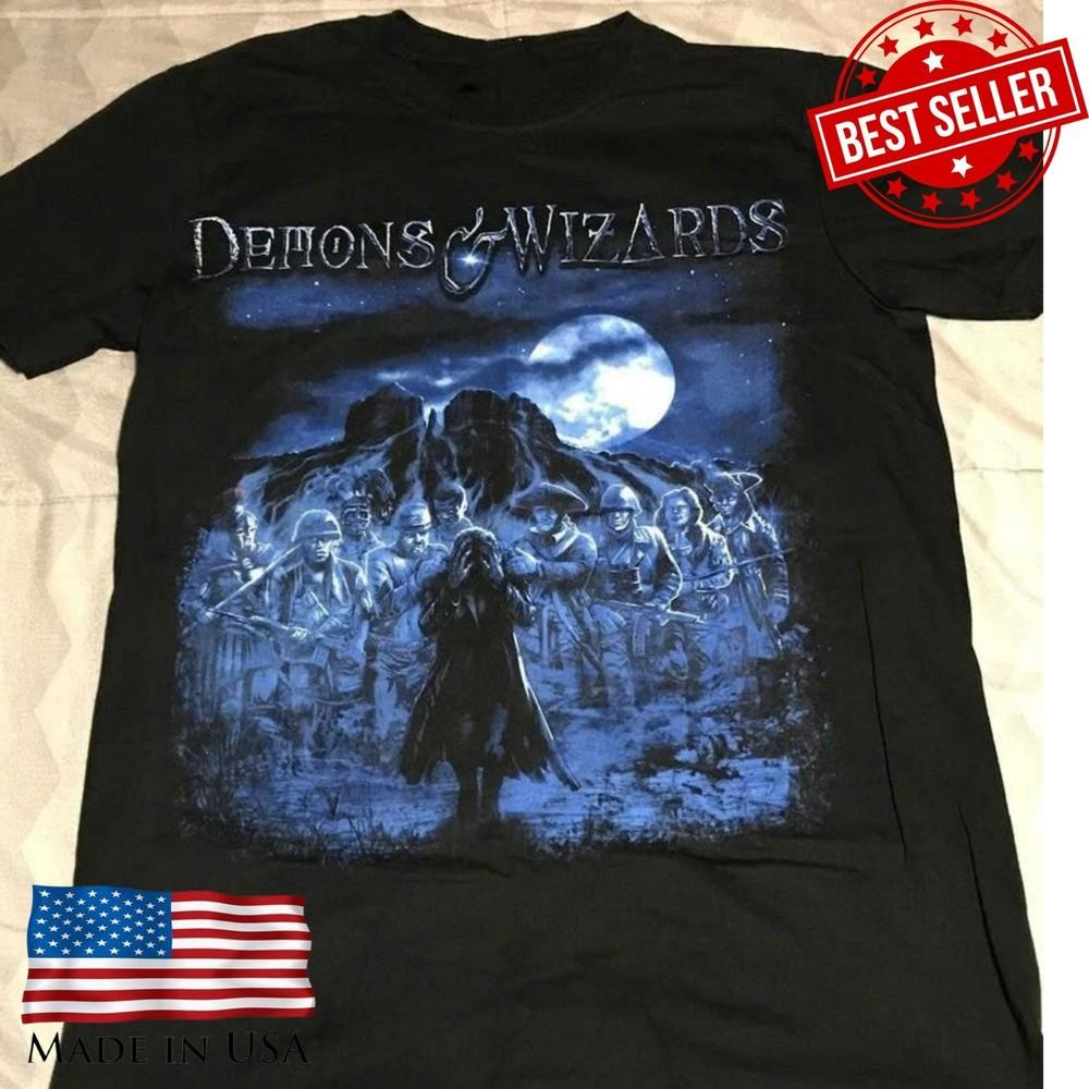 Футболка Demons & Wizards Винтажная tribute рок-группе Хэви-метал футболка Унисекс футболка XXXXL
