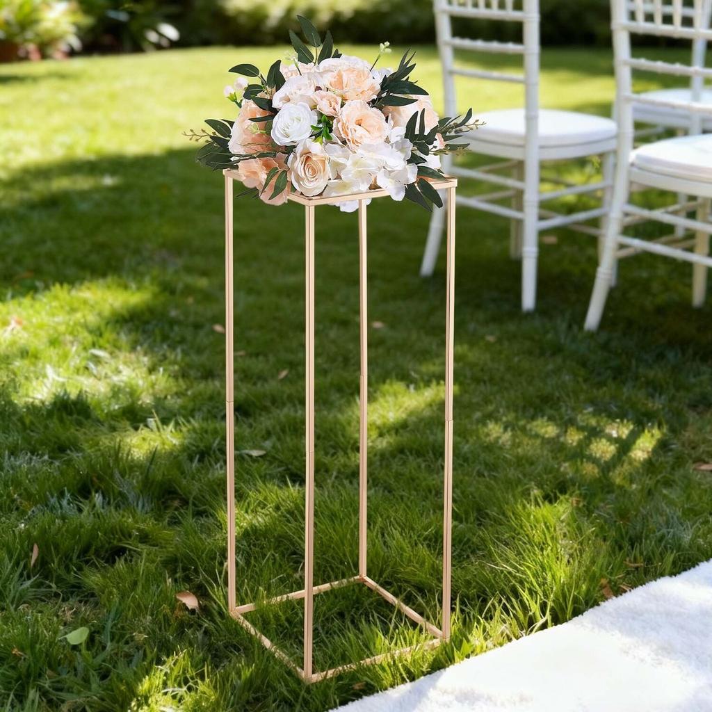 Wedding Flower Stand, 10PCS 80cm Column Flower Stand, Floral Stands with Hidden Screw, Rectangular Cubic Floral Display Rack for Wedding, Party,