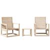 VidaXL Salon de Jardin 3 pcs, Sièges de Patio, Ensemble de Meubles, Mobilier de Terrasse Arrière-cour Extérieur, Bois Massif 832552