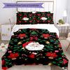 3pcs Christmas Santa Claus Bedding Set Duvet Cover Closure Includes 1 Duvet Cover & 2 Pillowcases, Soft and Comfortable for All Seasons.