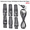 8 Stück 5V Stromkabel, Universelles USB-Adapterkabel für Elektrorasierer & Haarschneider, Ersatzladegerät