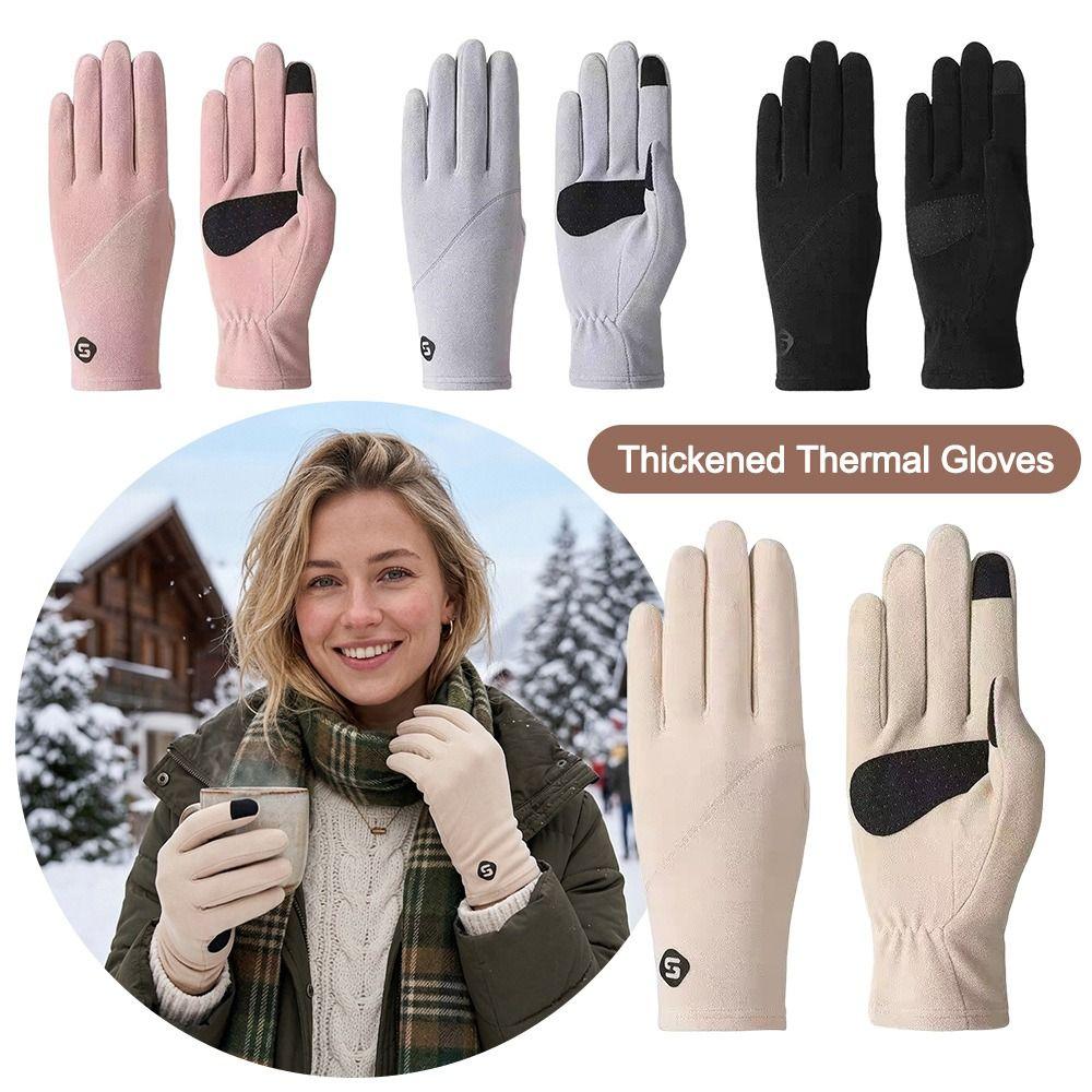 Warm Winter Gloves Windproof Outdoor Sports Gloves Fashion Thickened Thermal Gloves Running