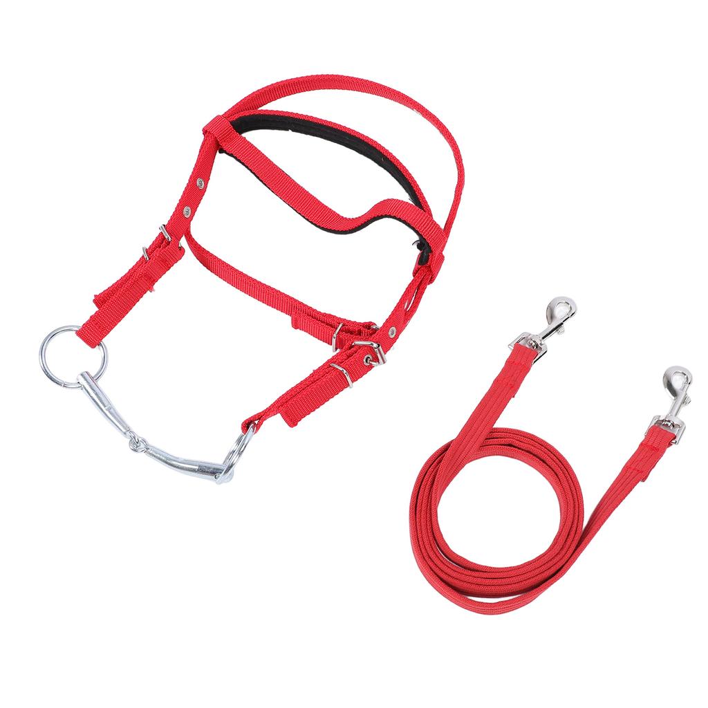 Horse Bridle Rein Nylon Stylish Adjustable Horse Bridle Headstall Equestrian Rein Red L( For Horses with Shoulder Height of 1.3 Meters and Above )