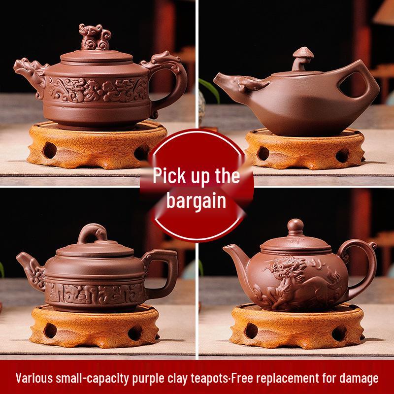 Purple Clay Zhu Ni Ceramic Kung Fu Teapot with Filter - Small Household Tea Maker Set
