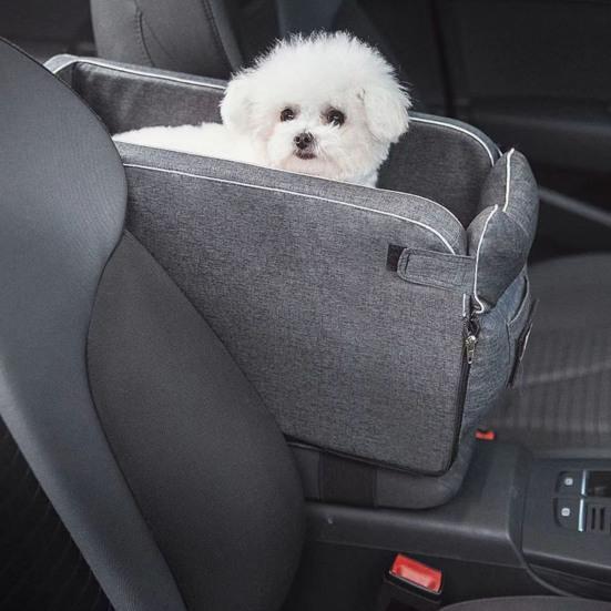 Yousheng Car Pet Nest Small Dog Car Seat Center Console Waterproof Booster Bed Safe Portable Dog Car Carrier with Adjustable Straps for Cats Dogs