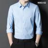 Bamboo Fiber solid color elastic long-sleeve shirts for men slim fit formal plain shirt england style white shirt office clothes