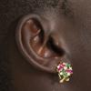 Boucles d'oreilles en argent 925 Luxenter avec zircon multicolore et finition en or jaune 18K - Wewi