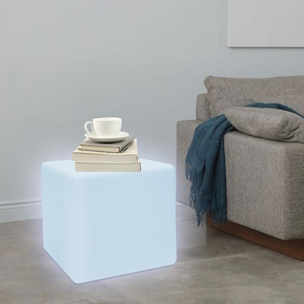Rechargeable LED Cube Chair, 16 Colors Remote Conctrol Glow Furniture Stool Table with 4 Lighting Modes, for Home Party Deco