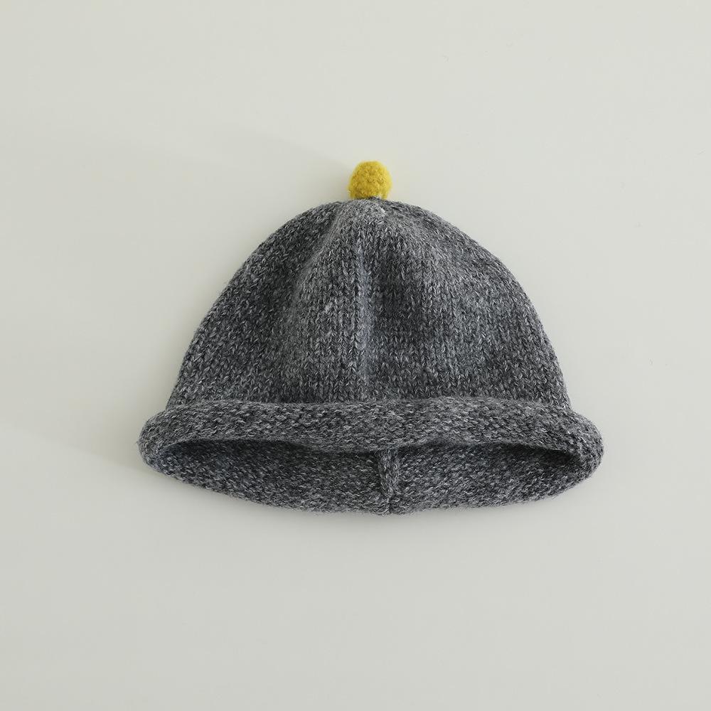 

Baby Knitted Warm Hat Autumn Winter Newborn Windproof Infant Cap Girl Boy Soft Yarn Ear Flap Cold Proof Hats Pacifier Hood Caps 49-53cm темно-серого