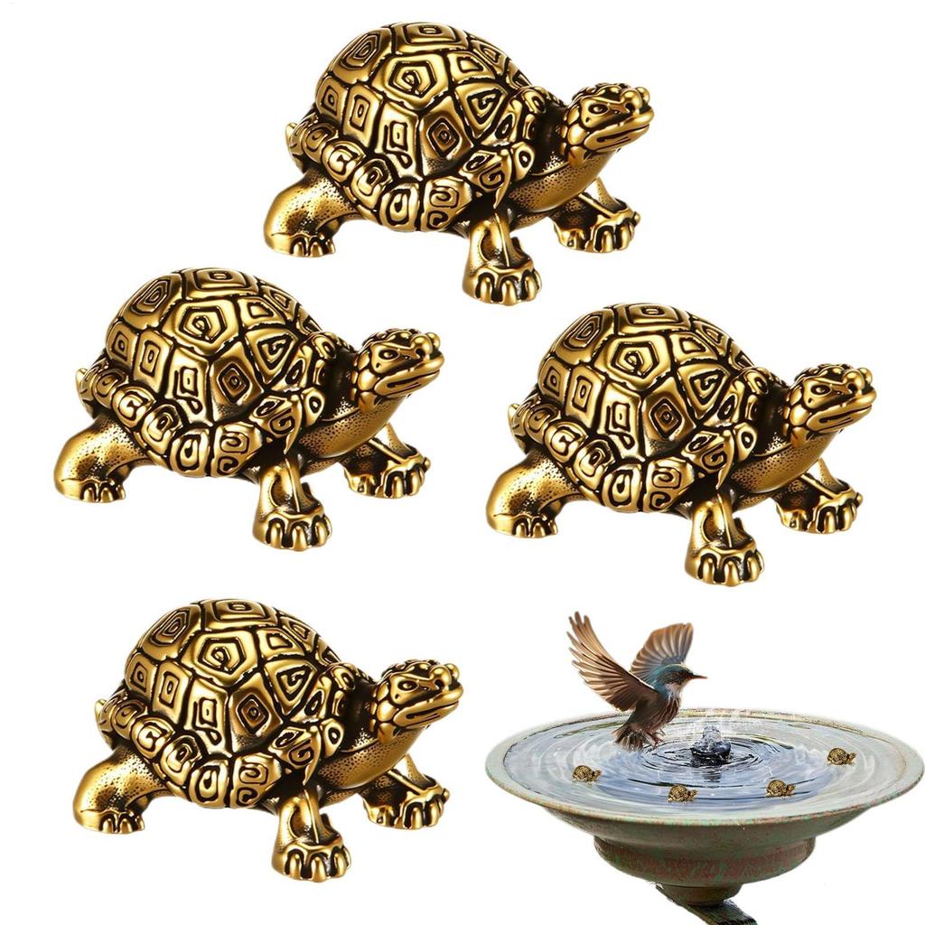 Bird Bath Disk Ornaments Cleaner Turtle Shaped 4Piece Bird Bath Copper For Fountain Outdoor Garden Water Winter Cleaning Outside