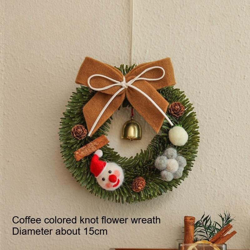 Christmas Decoration Ins Style 15cm Mini Christmas Novelson Wreath Hanging Decoration Home Window Display