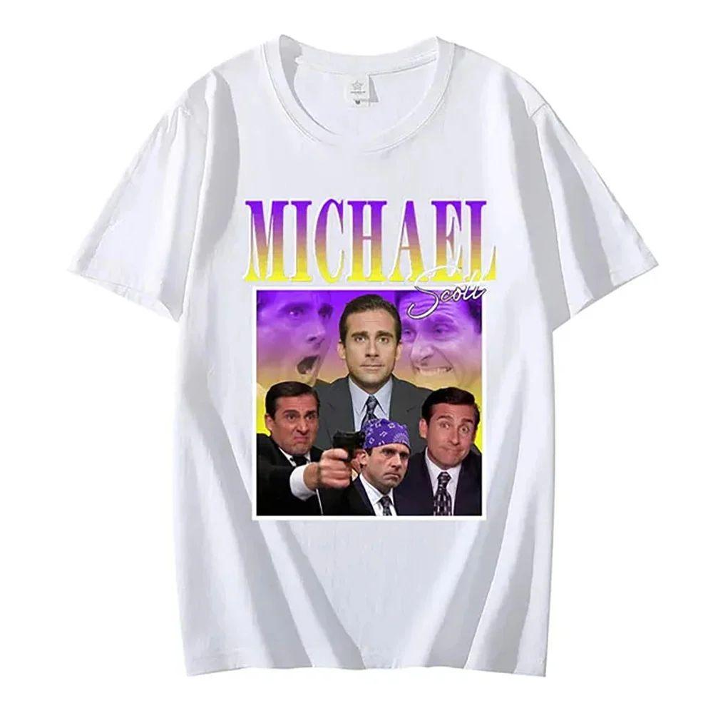 Hip Pop Y2k Graphic Short Sleeve Dwight Schrute T Shirt The Office Tv Show Tops Crew Neck TShirt for Men Summer Funny TShirts