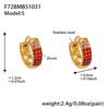 Qiong Yao Zircon Three-Row Diamond U-Shape Ear Cuff, 18k Gold Plated Stainless Steel Earrings