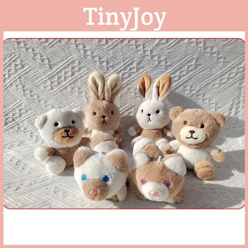 Milk Tea Bunny Plush Keychain With Short Plush Material For Teen Gift