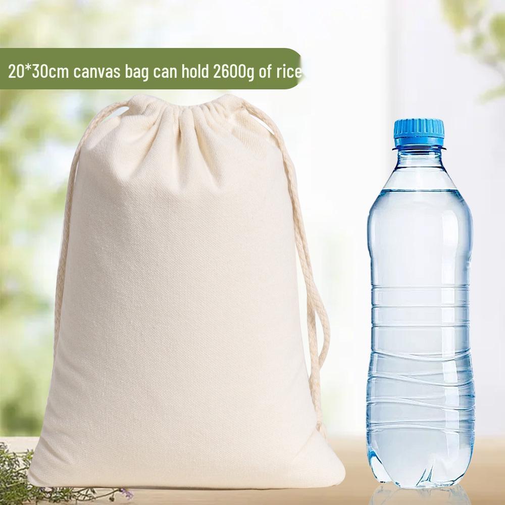 Small Cotton Canvas Drawstring Pouch for Rice Packaging