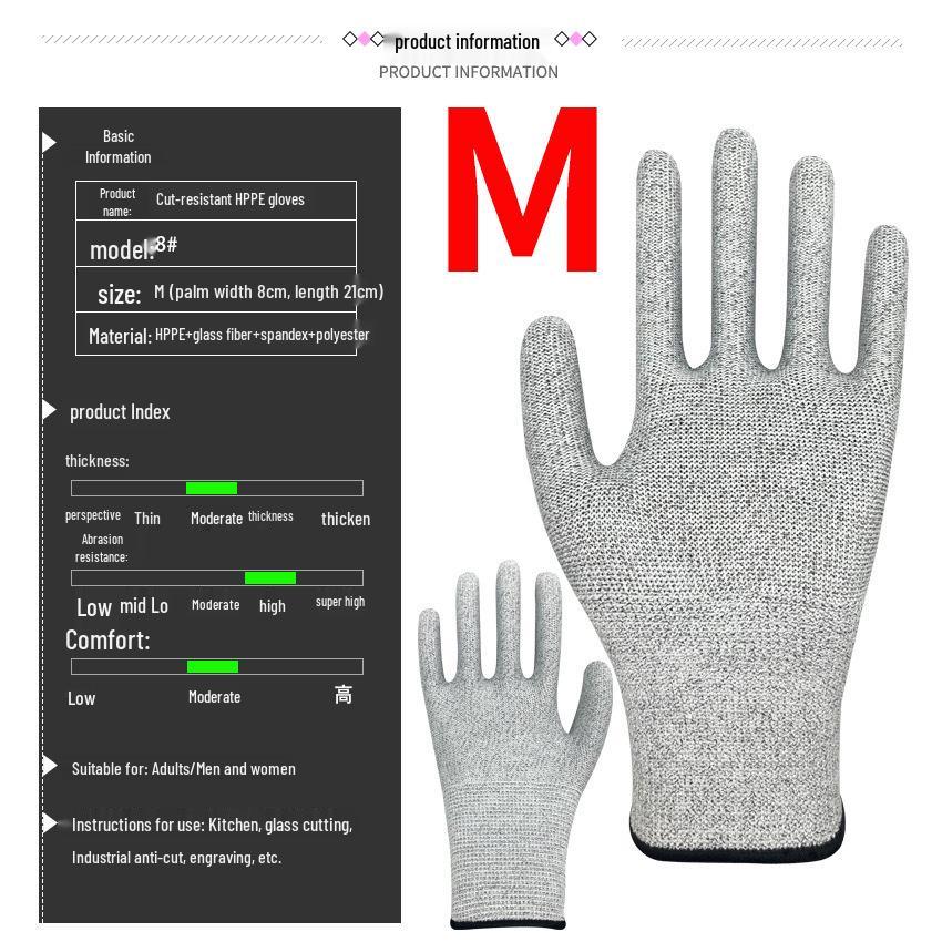 Cut-Resistant Level 5 Industrial Protection Gloves - Scratch and Wear-Resistant Safety Gear