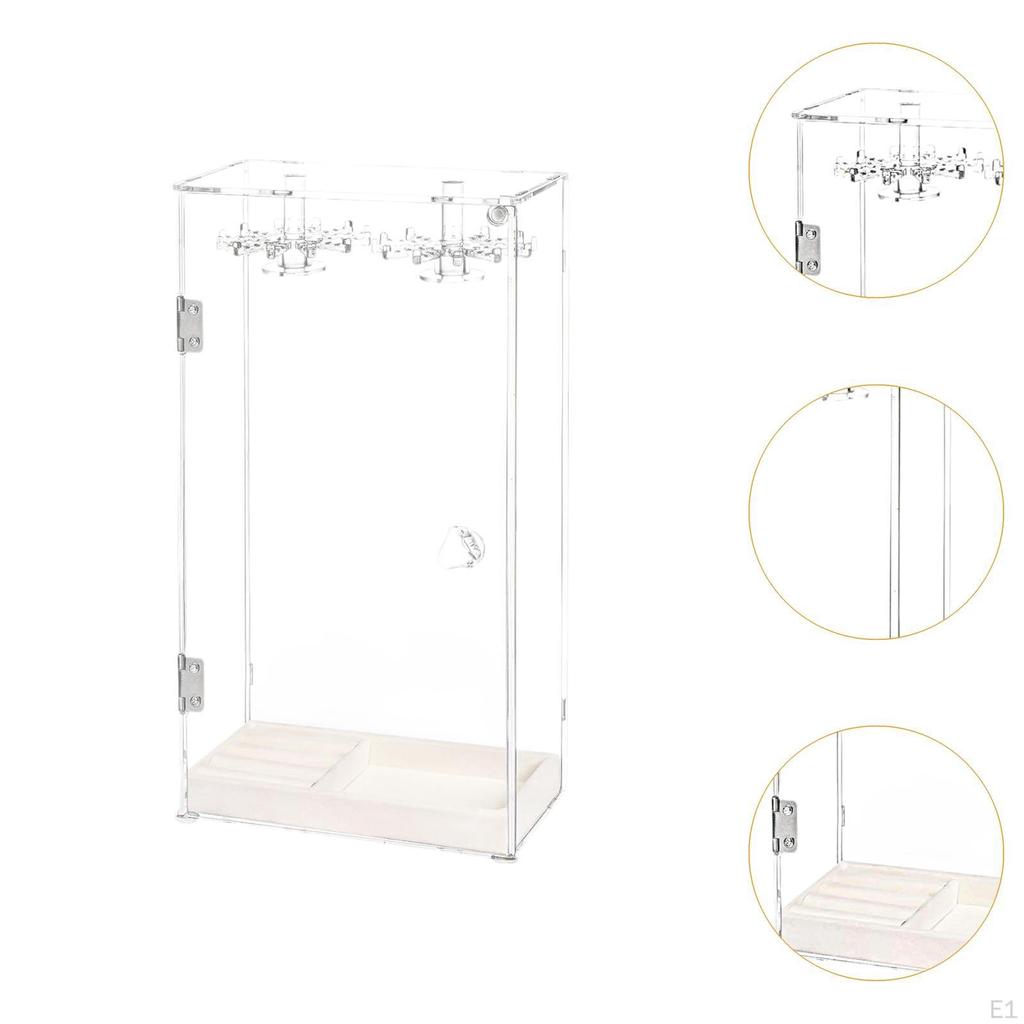 Rotatable Necklace Organizer Acrylic Holder Clear Dustproof Display Stand for