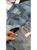 Veste en jean délavé style rétro Hong Kong pour femme - Mode décontractée ample Printemps/Automne 2025