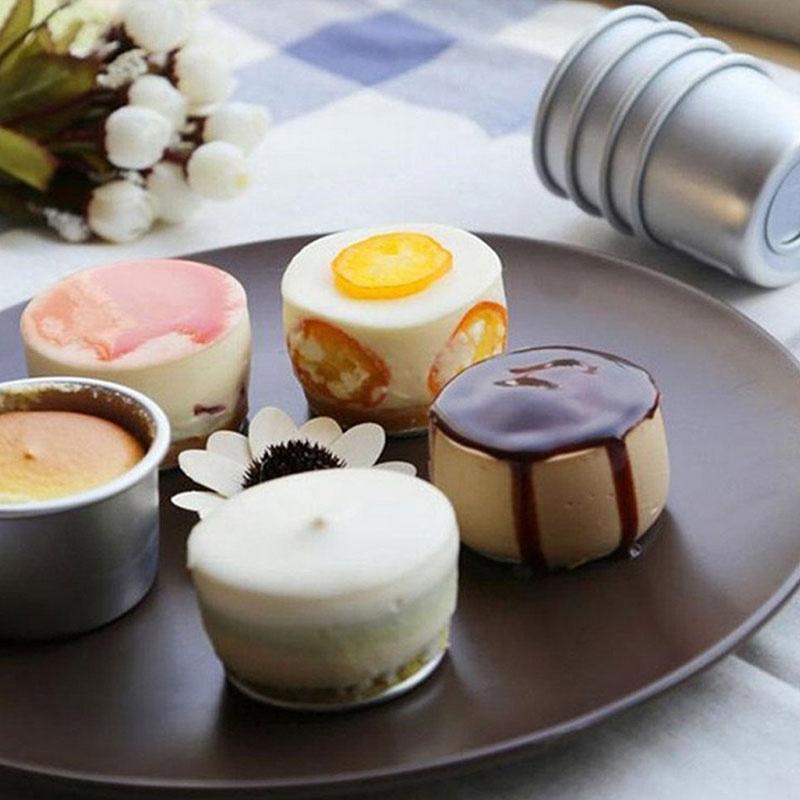 Elegante mini tortiera rotonda con fondo rimovibile, stampo per budino, strumenti di cottura fai da te