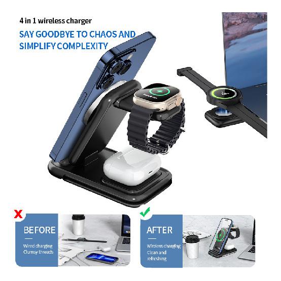 Five In One Wireless Charging Stand For Phones And Watches