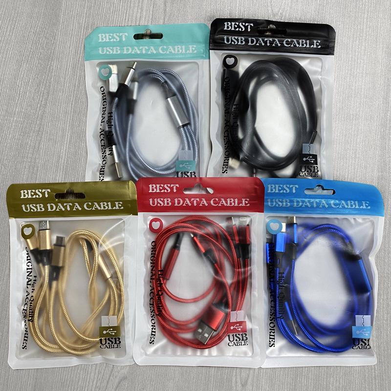 Nylon Braided 3-in-1 Multi-Head Fast Charging Cable (2A)