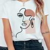 Simple Line Pattern Wounisex's Face Printing Tees Wounisex T-Shirts Casual Soft Short Sleeve Tops Loose Comfortable Clothes