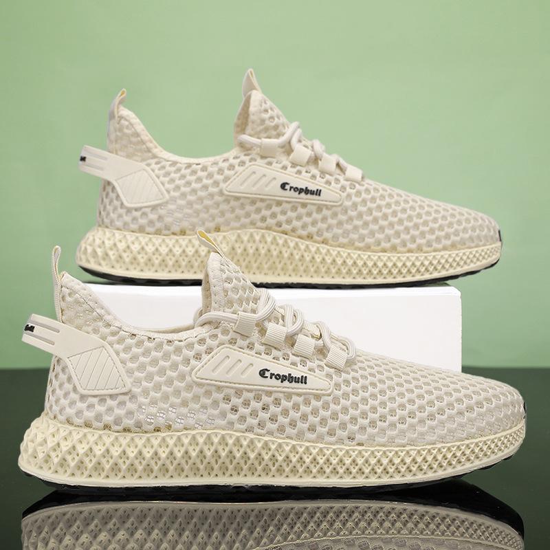 Large Men's Sports Shoes Mesh Hollow Large Mesh Shoes Men's Wave Shoes Breathable Casual Shoes Summer Men's Running Shoes